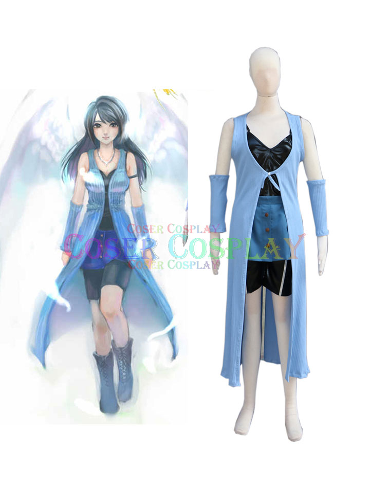 Final Fantasy Rinoa Heartilly Blue Cosplay Costume